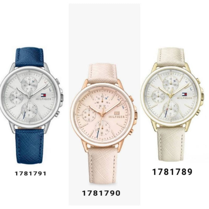  Shop Authentic Tommy Hilfiger Carly Silver Dial Cream Leather Strap Watch for Women - 1781790 - Luxxuri