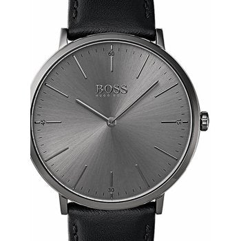  Shop Authentic Hugo Boss Modern Grey Dial Black Leather Strap Watch for Men - 1513540 - Luxxuri