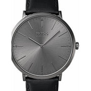  Shop Authentic Hugo Boss Modern Grey Dial Black Leather Strap Watch for Men - 1513540 - Luxxuri