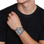  Shop Authentic Diesel Mega Chief Black & Silver Round Dial Brown Leather Strap Watch For Men - DZ4290 - Luxxuri