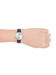  Shop Authentic Emporio Armani Kappa White Mother of Pearl Dial Black Leather Strap Watch For Women - AR2509 - Luxxuri