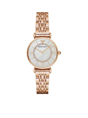  Shop Authentic Emporio Armani Gianni T Bar Mother of Pearl Rose Gold Stainless Steel Strap Watch For Women - AR1909 - Luxxuri