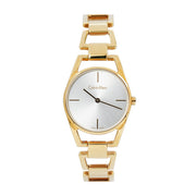  Shop Authentic Calvin Klein Dainty White Dial Gold Steel Strap Watch for Women - K7L23546 - Luxxuri