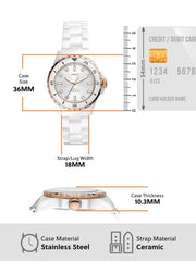  Shop Authentic Fossil FB-01 Analog White Dial White Ceramic Strap Watch for Women - CE1107 - Luxxuri