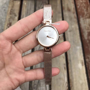  Shop Authentic Calvin Klein Authentic White Dial Silver Mesh Bracelet Watch for Women - K8G23126 - Luxxuri