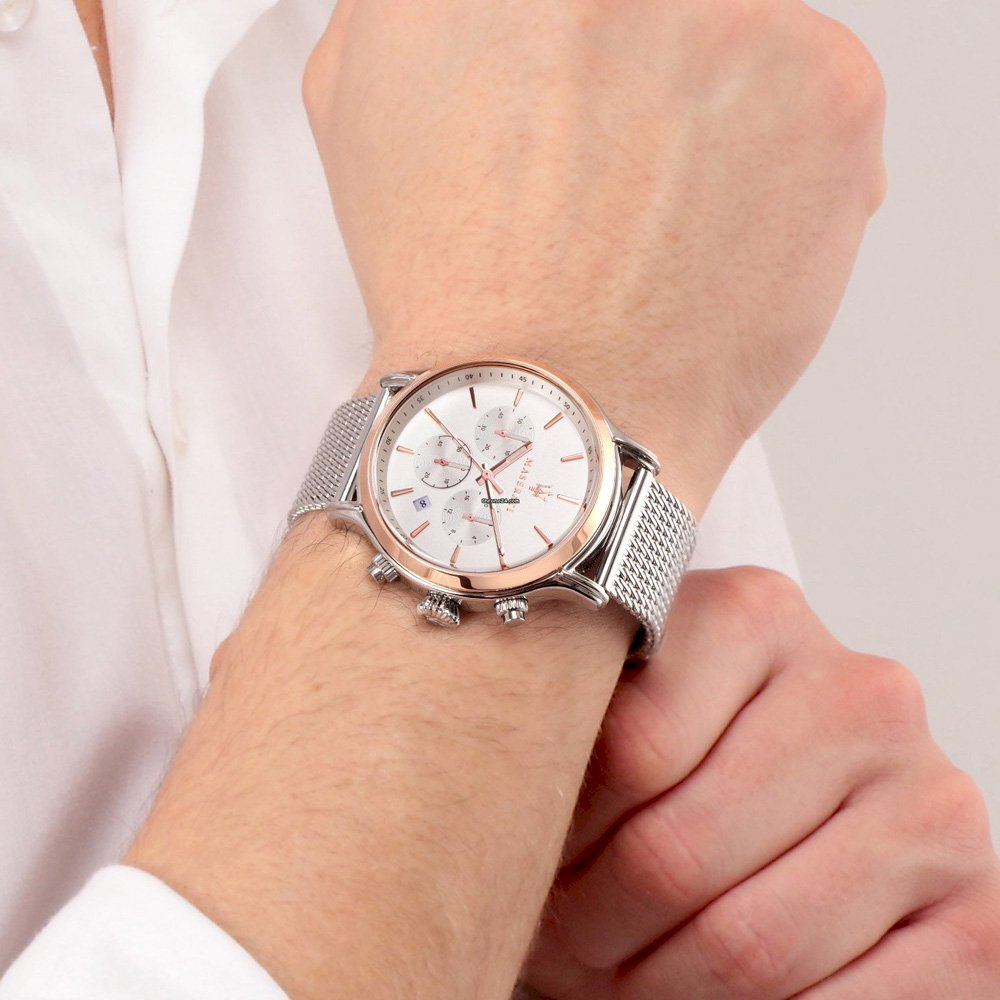  Shop Authentic Maserati Epoca White Dial Chronograph Silver Mesh Bracelet Watch For Men - R8873618009 - Luxxuri