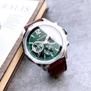  Shop Authentic Tommy Hilfiger Lars Chronograph Green Dial Brown Leather Strap Watch For Men - 1792064 - Luxxuri