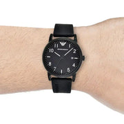  Shop Authentic Emporio Armani Luigi Quartz Black Dial Black Silicon Strap Watch For Men - AR11071 - Luxxuri