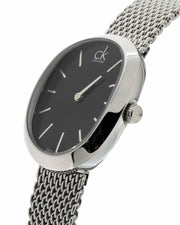  Shop Authentic Calvin Klein Incentive Black Dial Silver Mesh Bracelet Watch for Women - K3P23121 - Luxxuri