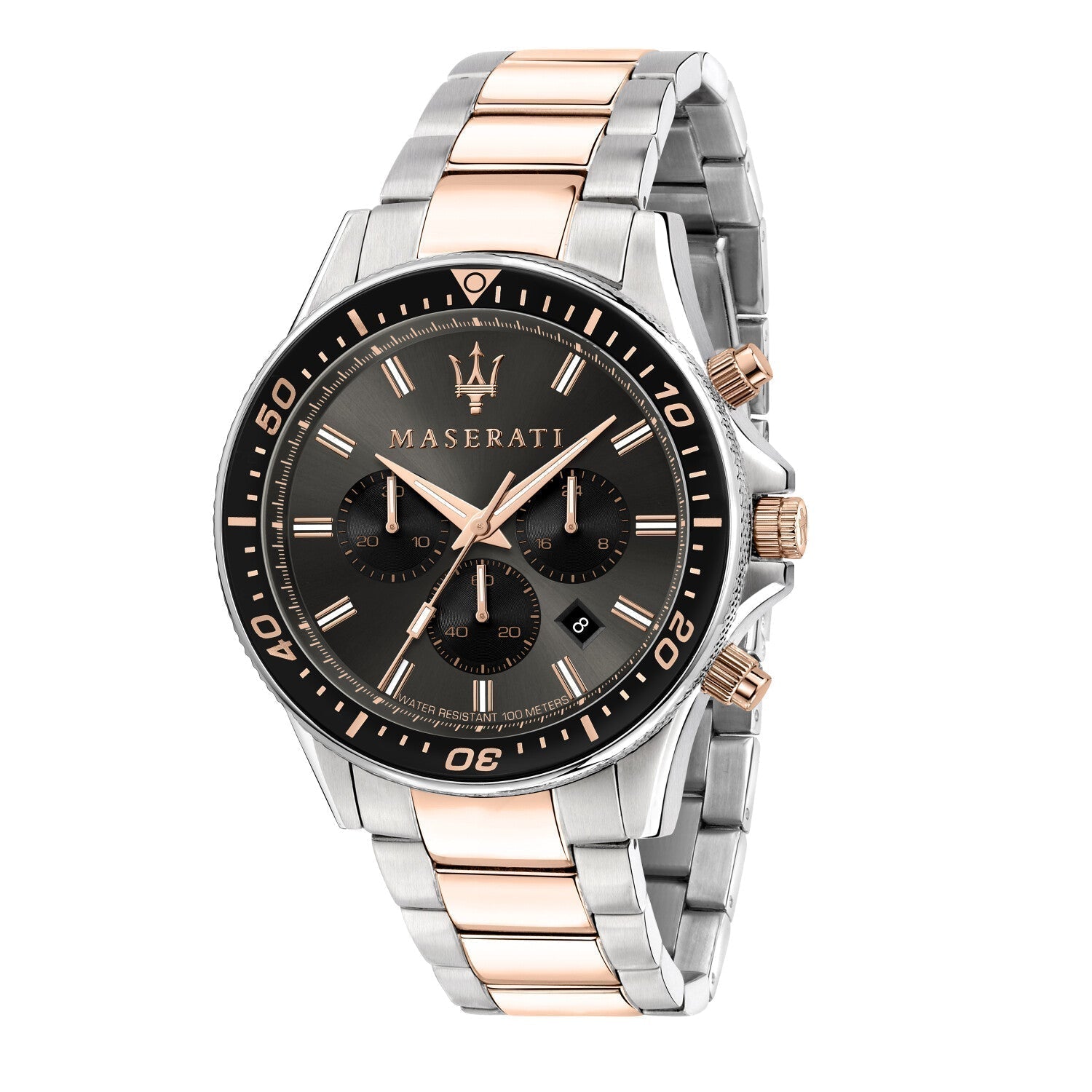  Shop Authentic Maserati SFIDA Chronograph Black Dial Two Tone Steel Strap Watch For Men - R8873640002 - Luxxuri