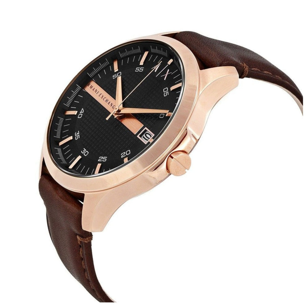  Shop Authentic Armani Exchange Hampton Chronograph Blue Dial Brown Leather Strap Watch For Men - AX2172 - Luxxuri