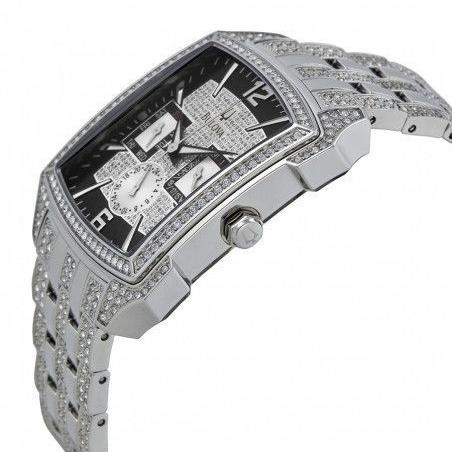  Shop Authentic Bulova Crystal Collection Black Dial Silver Steel Strap Watch for Men - 98C108 - Luxxuri