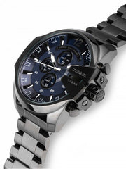  Shop Authentic Diesel Mega Chief Chronograph Blue Dial Black Steel Strap Watch For Men - DZ4329 - Luxxuri