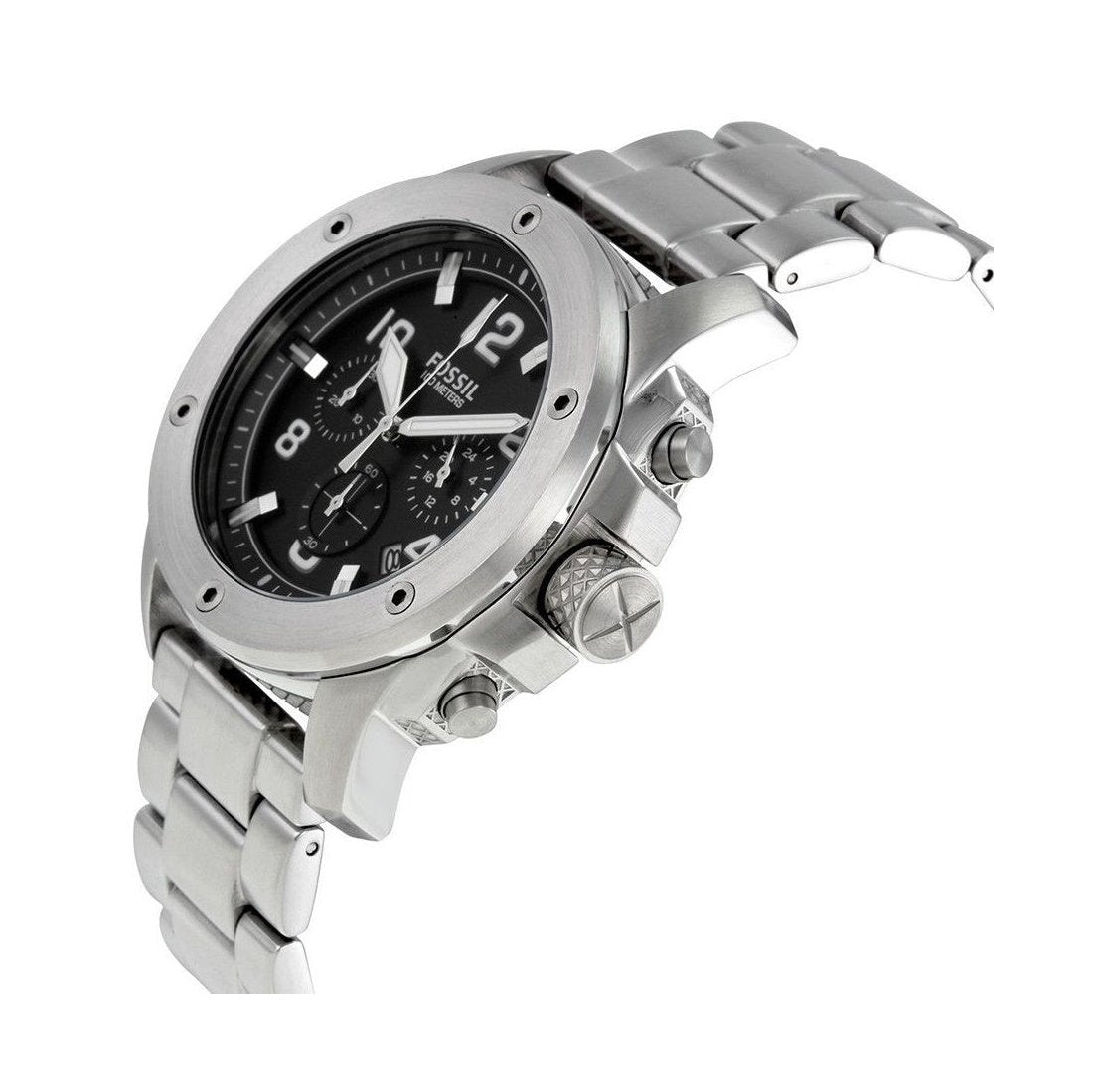  Shop Authentic Fossil Modern Machine Black Dial Silver Steel Strap Watch for Men - FS4926 - Luxxuri