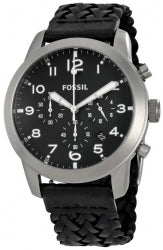  Shop Authentic Fossil Pilot 54 Chronograph Black Dial Black Leather Strap Watch for Men - FS5181 - Luxxuri