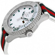  Shop Authentic Gucci G Timeless White Dial Two Tone Nylon Strap Watch For Men - YA126231 - Luxxuri
