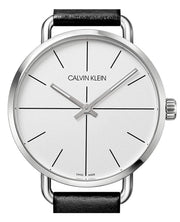  Shop Authentic Calvin Klein Even Silver Dial Black Leather Strap Watch for Men - K7B211CY - Luxxuri