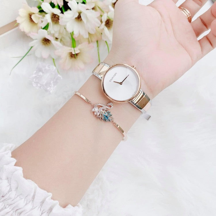  Shop Authentic Calvin Klein Seduce Silver Dial Two Tone Steel Strap Watch for Women - K4E2N61Y - Luxxuri