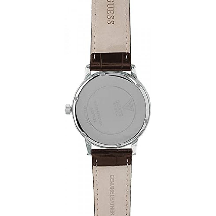  Shop Authentic Guess Delancy Quartz White Dial Brown Leather Strap Watch For Men - W0870G1 - Luxxuri
