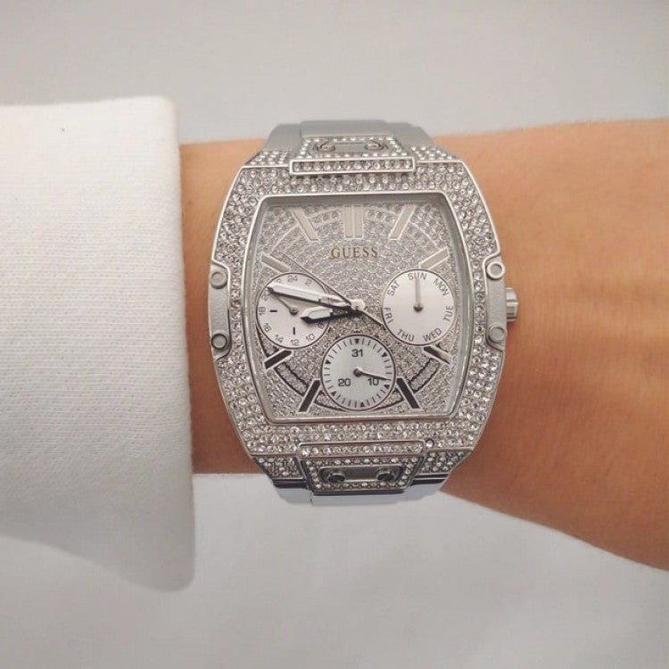  Shop Authentic Guess Raven Diamonds Silver Dial Silver Steel Strap Watch for Women - GW0104L1 - Luxxuri
