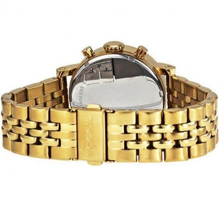  Shop Authentic Fossil Boyfriend Chronograph Gold Dial Gold Steel Strap Watch for Women - ES2197 - Luxxuri