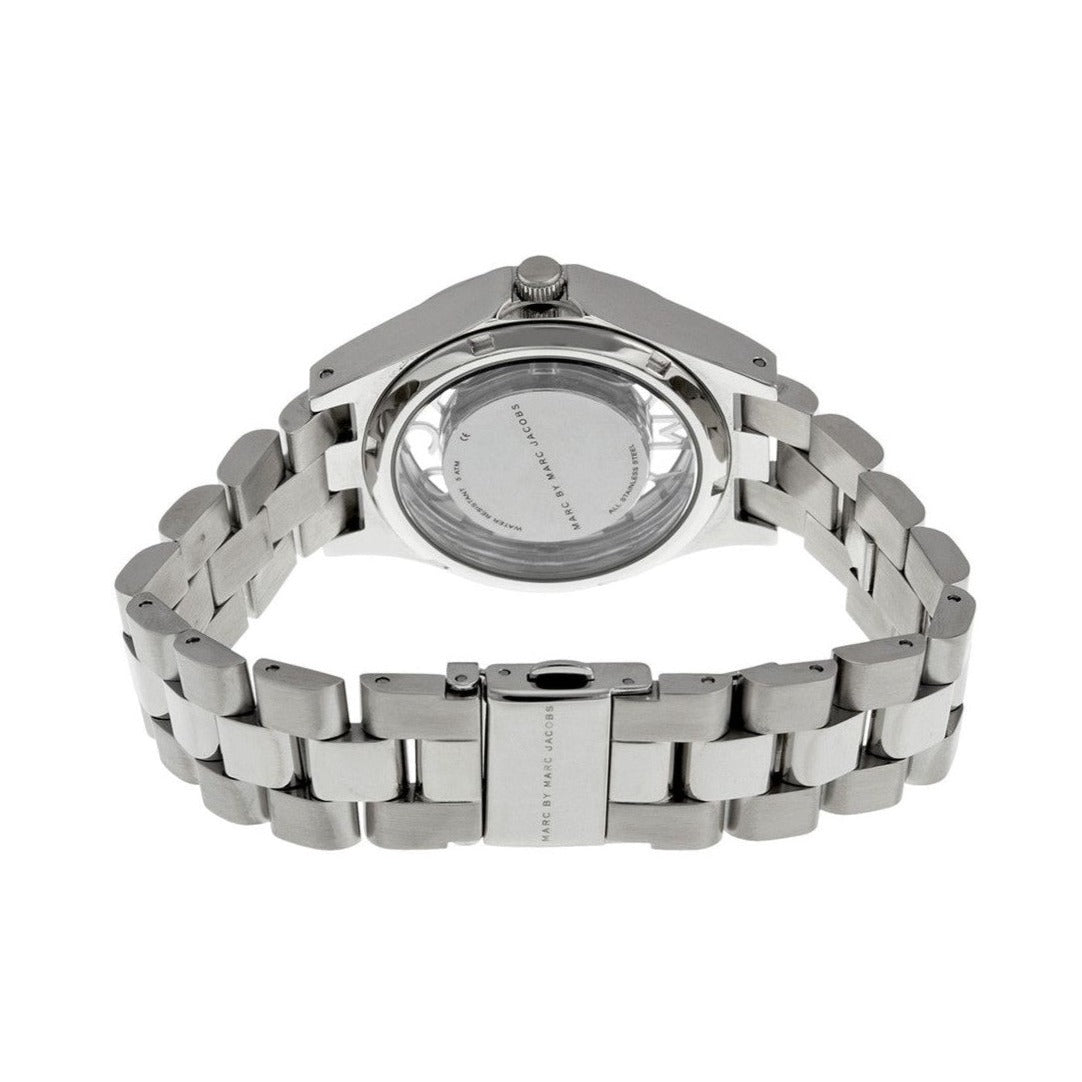  Shop Authentic Marc Jacobs Henry Transparent Silver Dial Silver Steel Strap Watch for Women - MBM3337 - Luxxuri