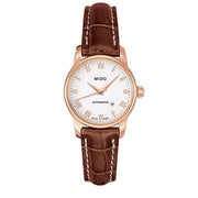  Shop Authentic Mido Baroncelli III Automatic White Dial Brown Leather Strap Watch For Women - M7600.3.26.8 - Luxxuri