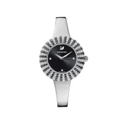  Shop Authentic Swarovski Crystal Rose Black Dial Silver Steel Strap Watch for Women - 5484076 - Luxxuri