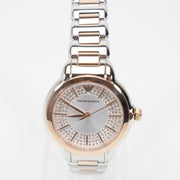  Shop Authentic Emporio Armani Mia Three-Hand Analog Crystal Silver Dial Two Tone Steel Strap Watch For Women - AR11643 - Luxxuri