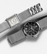  Shop Authentic Guess Delancey Black Dial Silver Mesh Bracelet Watch for Men - W0871G1 - Luxxuri