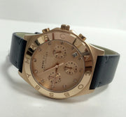  Shop Authentic Marc Jacobs Blade Chronograph Rose Gold Dial Black Leather Strap Watch for Women - MBM1188 - Luxxuri