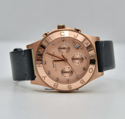  Shop Authentic Marc Jacobs Blade Chronograph Rose Gold Dial Black Leather Strap Watch for Women - MBM1188 - Luxxuri