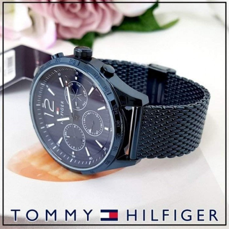  Shop Authentic Tommy Hilfiger Gavin Chronograph Blue Dial Blue Mesh Bracelet Watch for Men - 1791471 - Luxxuri