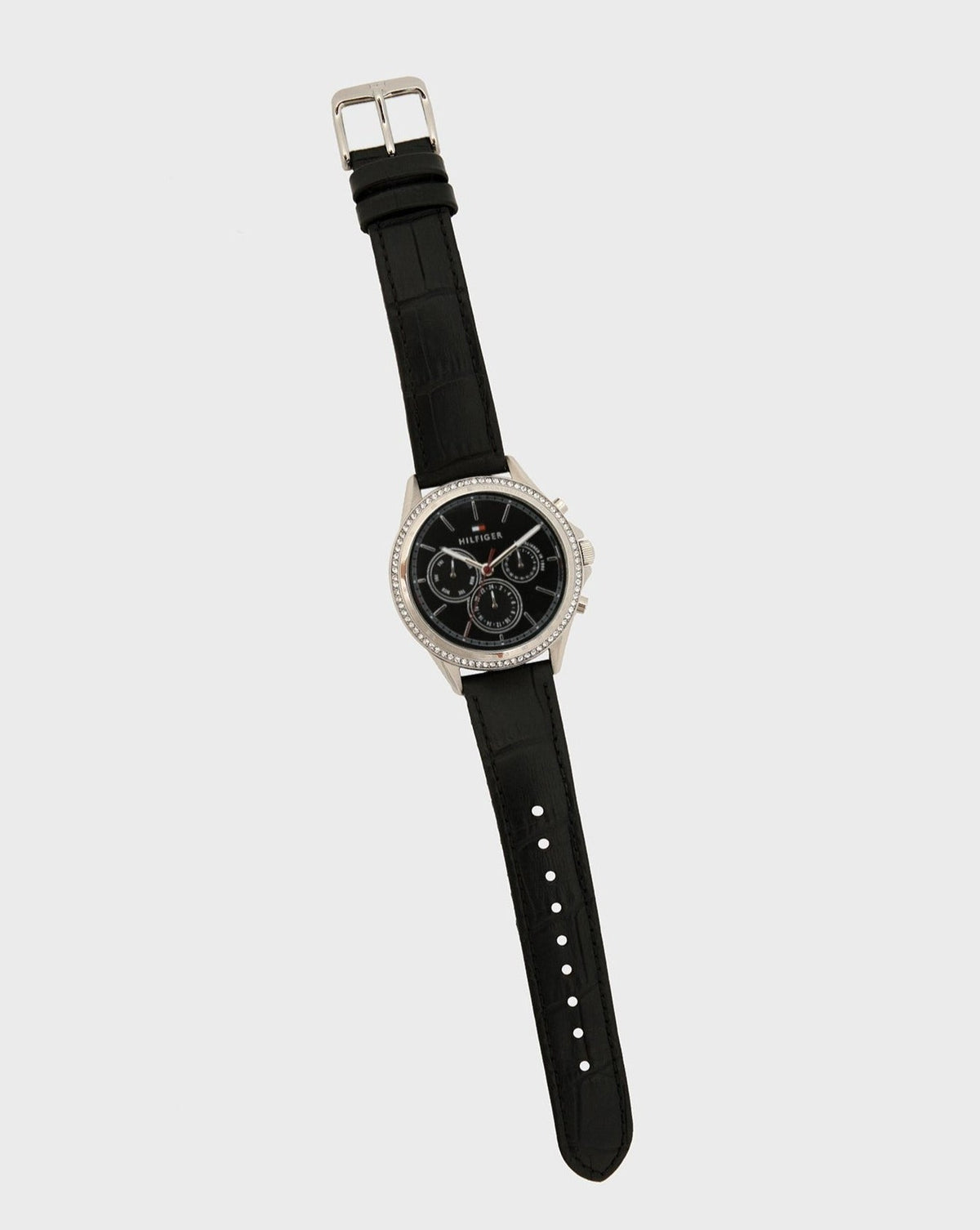 Shop Authentic Tommy Hilfiger Ari Diamonds Black Dial Black Leather Strap Watch for Women - 1781981 - Luxxuri