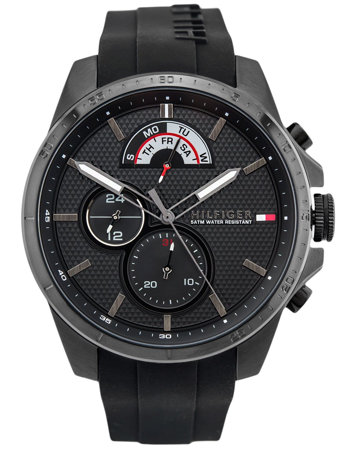  Shop Authentic Tommy Hilfiger Decker Black Dial Black Rubber Strap Watch for Men - 1791352 - Luxxuri