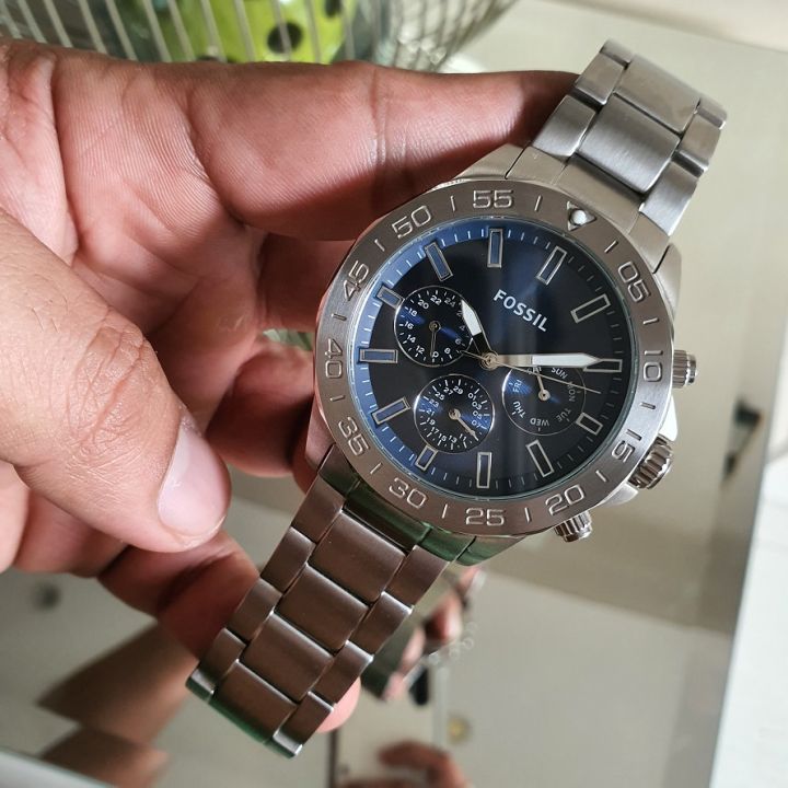  Shop Authentic Fossil Bannon Multifunction Blue Dial Silver Steel Strap Watch for Men - BQ2503 - Luxxuri