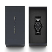  Shop Authentic Daniel Wellington Iconic Link Ceramic Black Dial Black Steel Strap Watch For Women - DW00100414 - Luxxuri