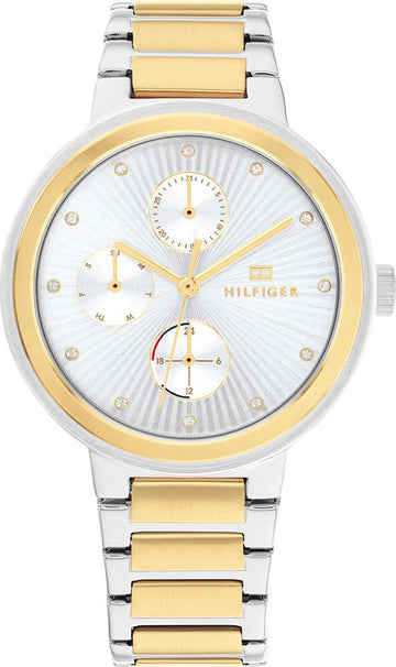  Shop Authentic Tommy Hilfiger Joy Chronograph Silver Dial Two Tone Steel Strap Watch for Women - 1782534 - Luxxuri