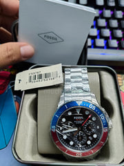  Shop Authentic Fossil FB-03 Chronograph Black Dial Silver Steel Strap Watch for Men - FS5767 - Luxxuri
