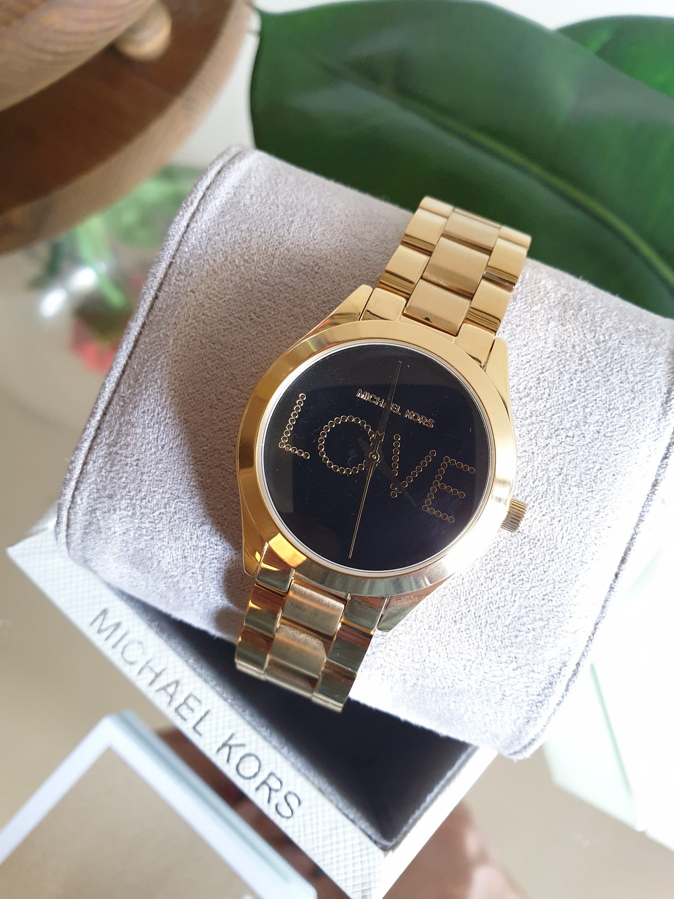  Shop Authentic Michael Kors Slim Runway Black Dial Gold Steel Strap Watch for Women - MK3803 - Luxxuri