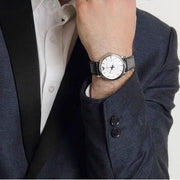 Shop Authentic Emporio Armani Retro Analog Quartz Silver Dial Black Leather Strap Watch For Men - AR1674 - Luxxuri