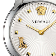 Shop Authentic Versace Audrey Quartz White Dial Pink Leather Strap Watch for Women - VELR00119 - Luxxuri