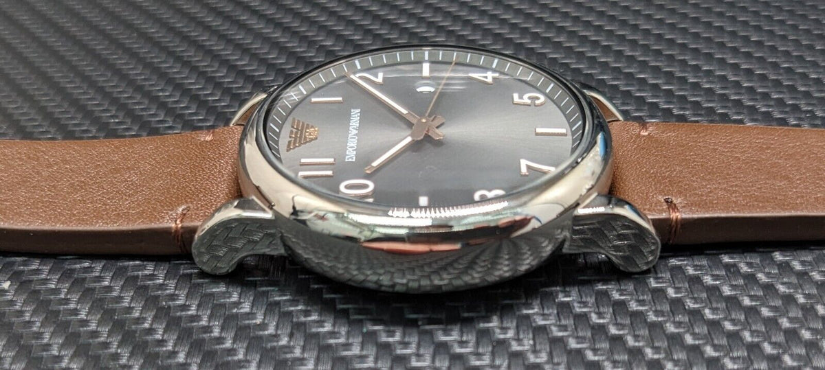  Shop Authentic Emporio Armani Luigi Quartz Gray Dial Brown Leather Strap Watch For Men - AR11070 - Luxxuri