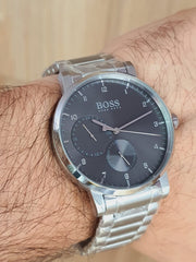 Shop Authentic Hugo Boss Oxygen Grey Dial Silver Steel Strap Watch for Men - 1513596 - Luxxuri