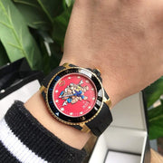  Shop Authentic Gucci Dive Quartz Red Dial Black Rubber Strap Watch For Men - YA136325 - Luxxuri