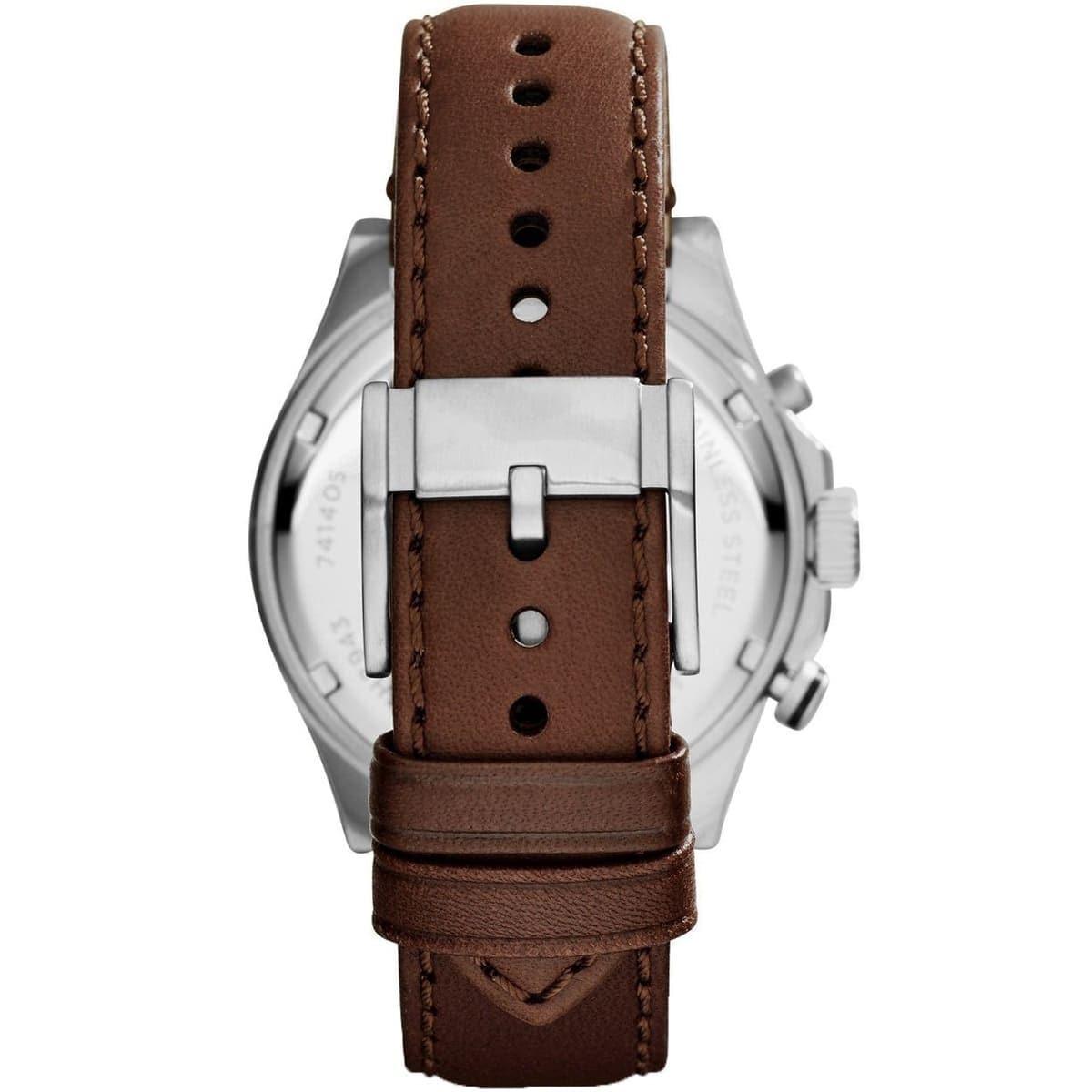  Shop Authentic Fossil Wakefield Chronograph White Dial Brown Leather Strap Watch for Men - CH2943 - Luxxuri