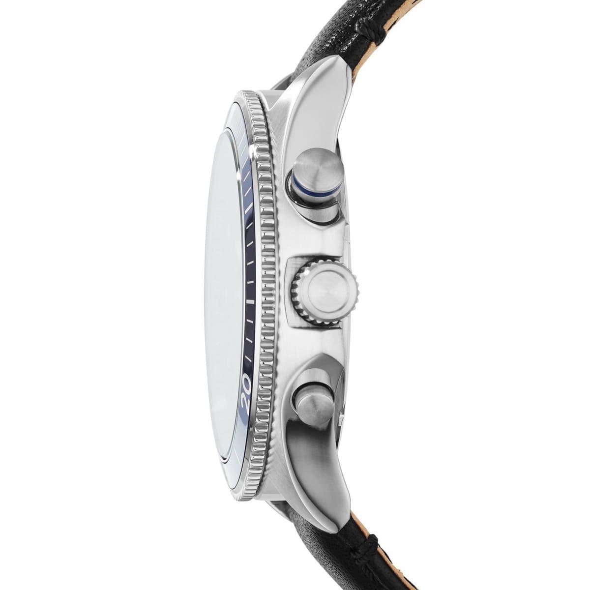  Shop Authentic Fossil Wakefield Chronograph Blue Dial Black Leather Strap Watch for Women - CH2945 - Luxxuri