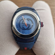  Shop Authentic Gucci Sync Quartz Blue Dial Blue Rubber Strap Watch For Men - YA137304 - Luxxuri