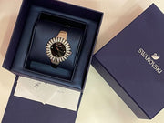  Shop Authentic Swarovski Crystal Rose Black Dial Silver Steel Strap Watch for Women - 5484076 - Luxxuri