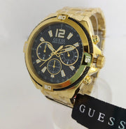  Shop Authentic Guess Surge Chronograph Black Dial Gold Steel Strap Watch for Men - W1258G2 - Luxxuri